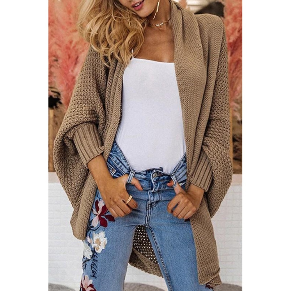 ⬇️ $49 Oversized Batwing Khaki Cardigan Sweater - Picture 8 of 8